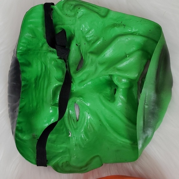 Vintage 90s Latex Halloween Masks Jack-o-lantern Pumpkin Frankenstein Monster 2 - Picture 8 of 15